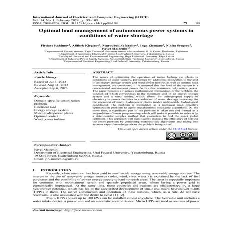 Optimal load management of autonomous power systems in conditions of water sh...