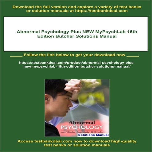Abnormal Psychology Plus NEW MyPsychLab 15th Edition Butcher Solutions ...
