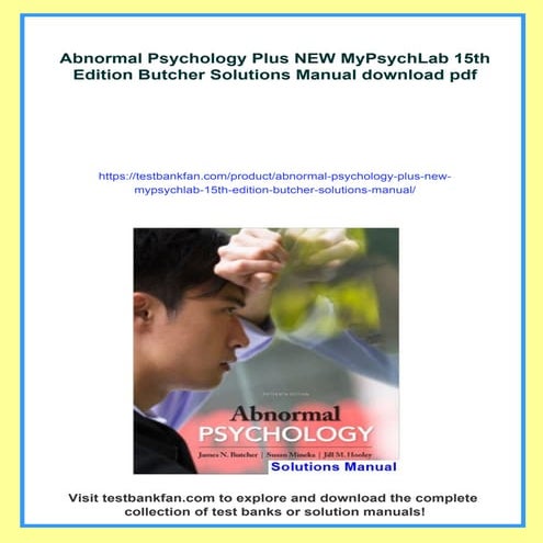 Abnormal Psychology Plus NEW MyPsychLab 15th Edition Butcher Solutions ...