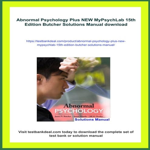 Abnormal Psychology Plus NEW MyPsychLab 15th Edition Butcher Solutions ...