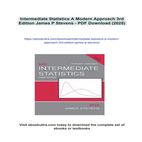 Intermediate Statistics A Modern Approach 3rd Edition James P Stevens