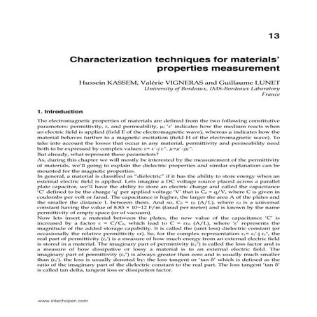 Measurement of dielectric properties of textile materials and their ...