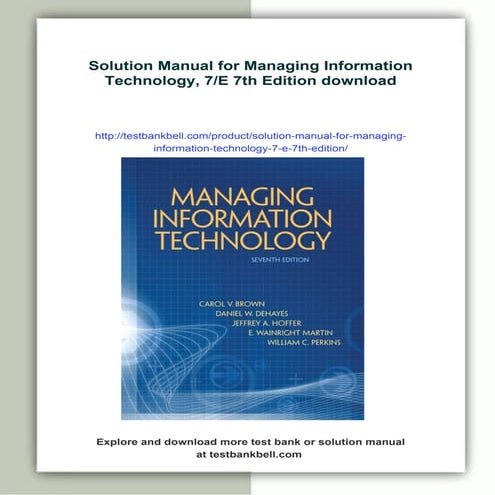 Solution Manual for Managing Information Technology, 7/E 7th Edition | PDF