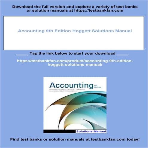 Accounting 9th Edition Hoggett Solutions Manual
