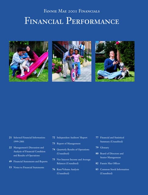 fannie mae Financial Information 2001