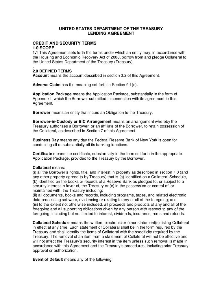 Revolving Credit Facility Agreement Template