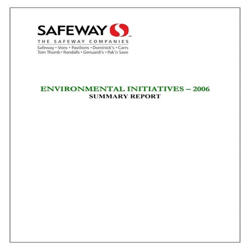 safeway Enviromental Status Report