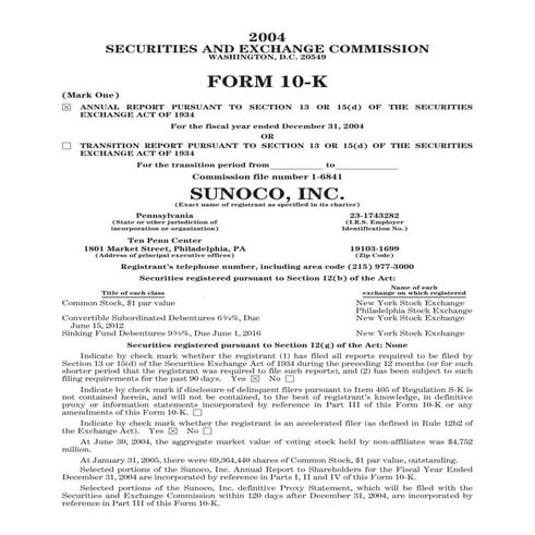 sunoco 2004 Form 10-K | PDF