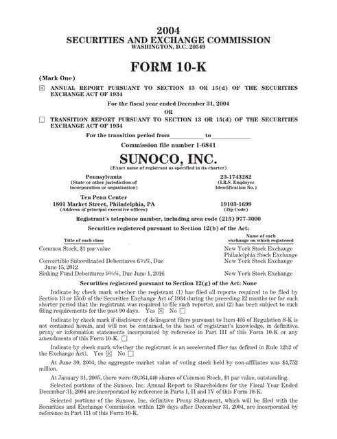 sunoco 2004 Form 10-K