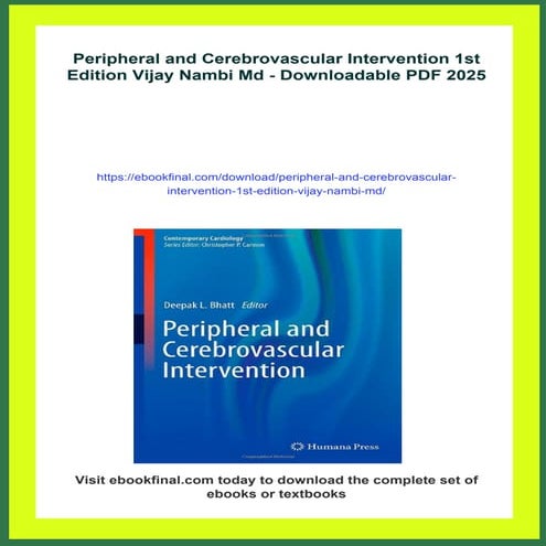 Peripheral and Cerebrovascular Intervention 1st Edition Vijay Nambi Md ...