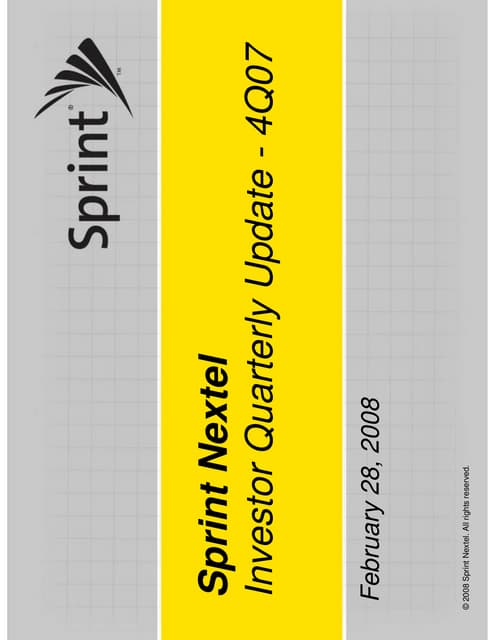 sprint nextel Quarterly Presentations 2007 4th