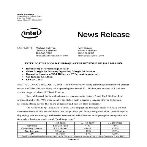 intel Quarter 2008 3rdEarningsReleaseFinal