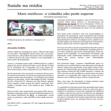 Mais médicos: o cidadão não pode esperar