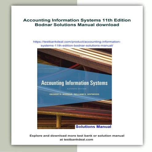 Accounting Information Systems 11th Edition Bodnar Solutions Manual