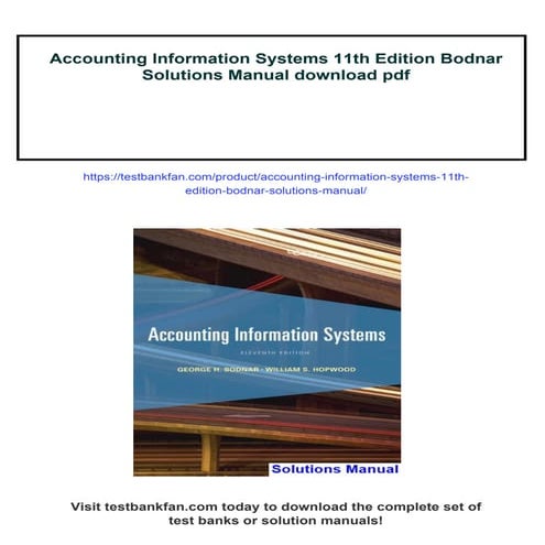 Accounting Information Systems 11th Edition Bodnar Solutions Manual