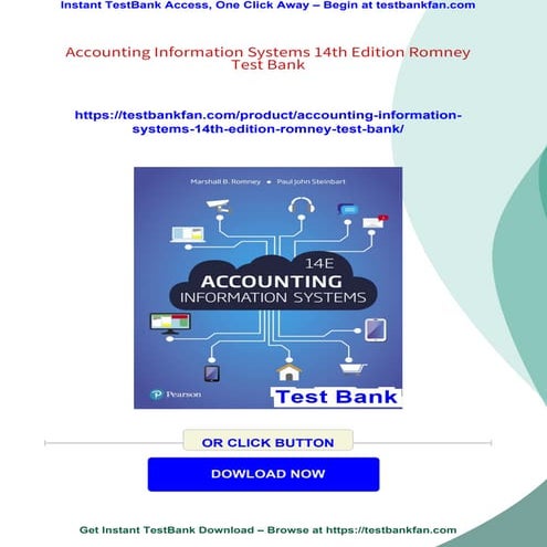 Accounting Information Systems 14th Edition Romney Test Bank | PDF