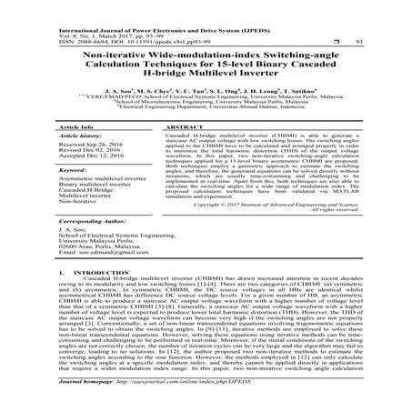 Non-iterative Wide-modulation-index Switching-angle Calculation Techniques fo...