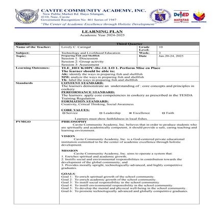 lesson plan in Prepare and cook seafoods.docx