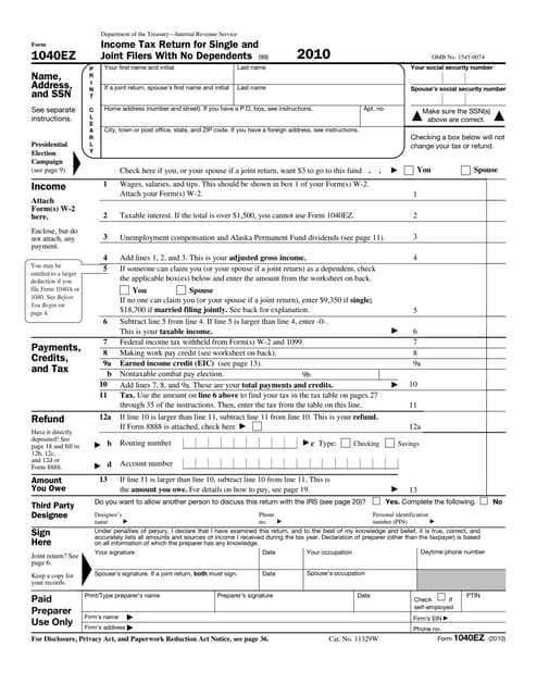 Form 1040EZ (Paul)