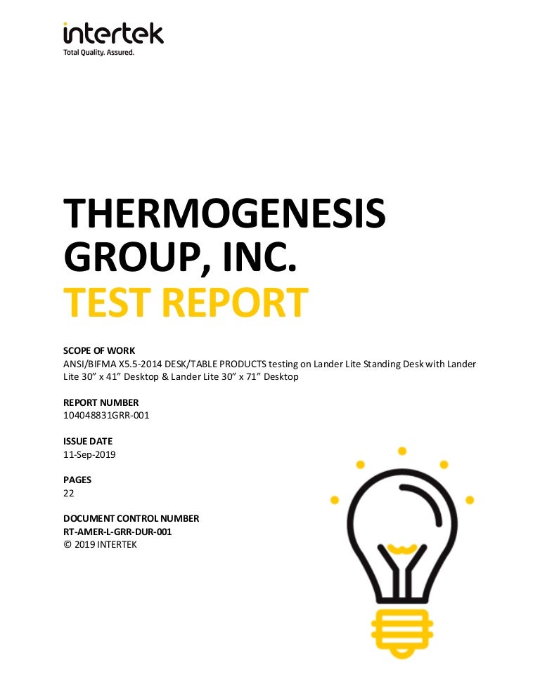 iMovR Lander Lite ANSI/BIFMA X5.52014 Certification