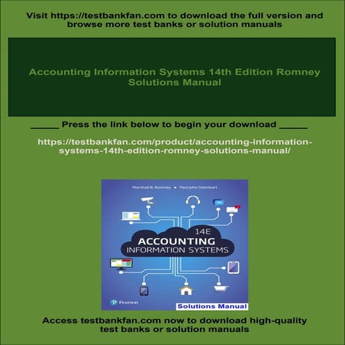 Accounting Information Systems 14th Edition Romney Solutions Manual | PDF