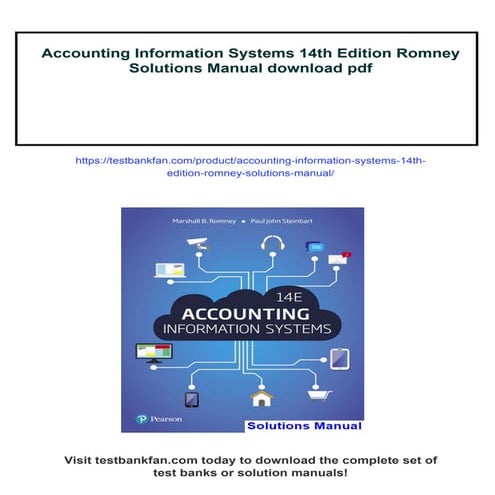 Accounting Information Systems 14th Edition Romney Solutions Manual | PDF