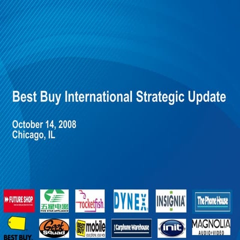 Best Buy International Strategic Update