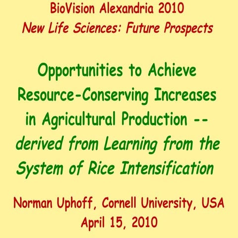 1040 Opportunities to Achieve Resource-Conserving Increases in Agricultural P...
