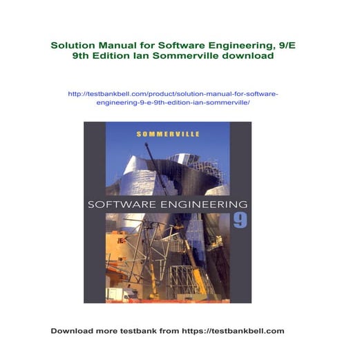 Solution Manual for Software Engineering, 9/E 9th Edition Ian Sommerville