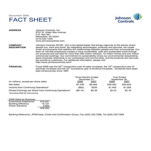 Johnson control presentation | PPTX