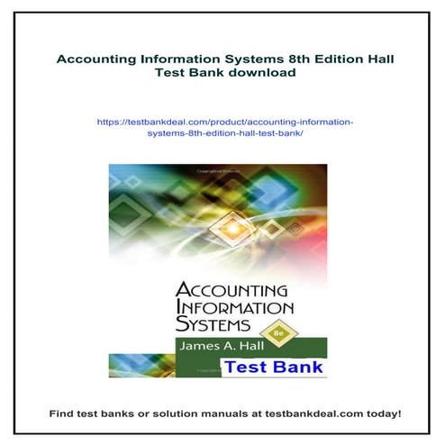 Accounting Information Systems 8th Edition Hall Test Bank | PDF