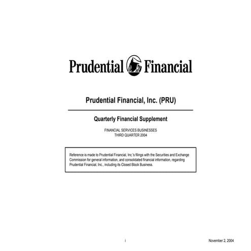 prudential financial 3Q04 QFS