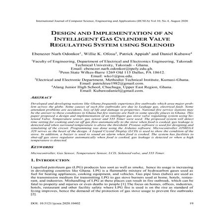 Design and Implementation of an Intelligent Gas Cylinder Valve ...
