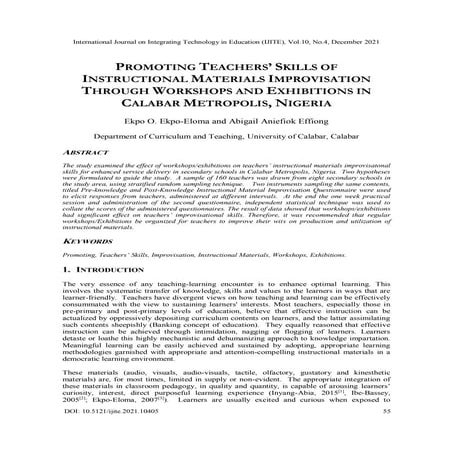 PROMOTING TEACHERS’ SKILLS OF INSTRUCTIONAL MATERIALS IMPROVISATION THROUGH W...