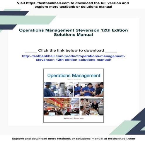 Operations Management Stevenson 12th Edition Solutions Manual