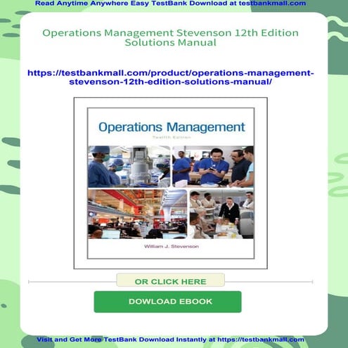 Operations Management Stevenson 12th Edition Solutions Manual | PDF