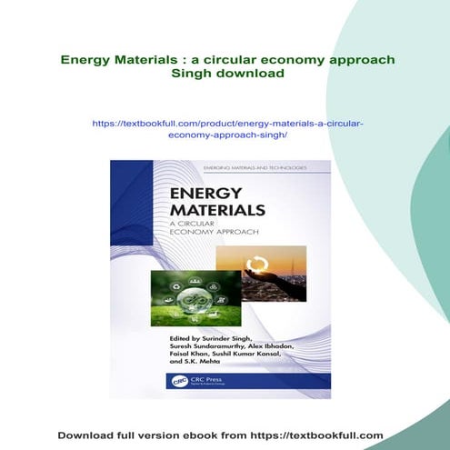 Energy Materials : a circular economy approach Singh | PDF