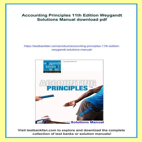 Accounting Principles 11th Edition Weygandt Solutions Manual | PDF