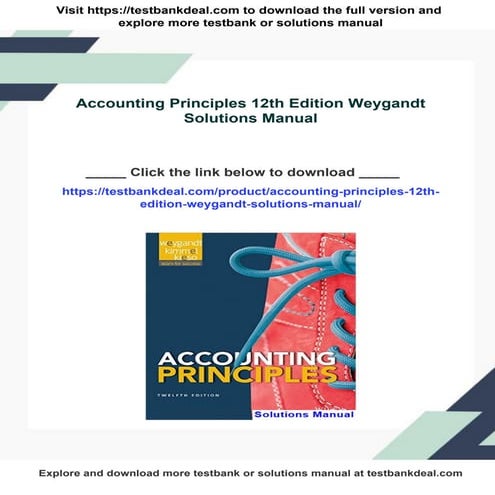 Accounting Principles 12th Edition Weygandt Solutions Manual