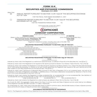 comcast Annual Report on Form 10-K ...