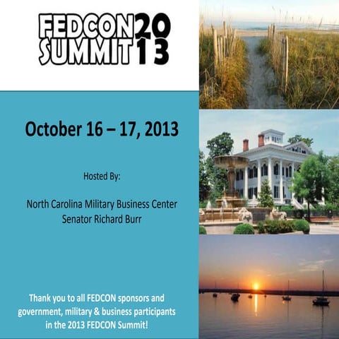 FEDCON Summit: Water, Wastewater and Stormwater Programs, Projects & Industry...