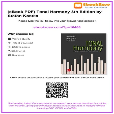 Comprehensive Guide to Tonal Harmony 8th Edition by Stefan Kostka | PDF