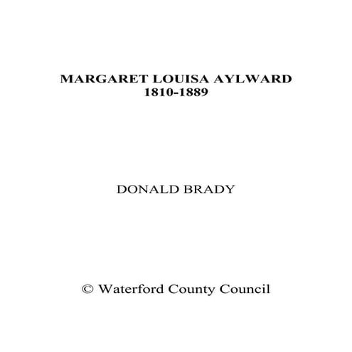 Livre Margaret Aylward, 1810-1889 : Lady Of Charity, Sister Of Faith - État Très Bon - Broché