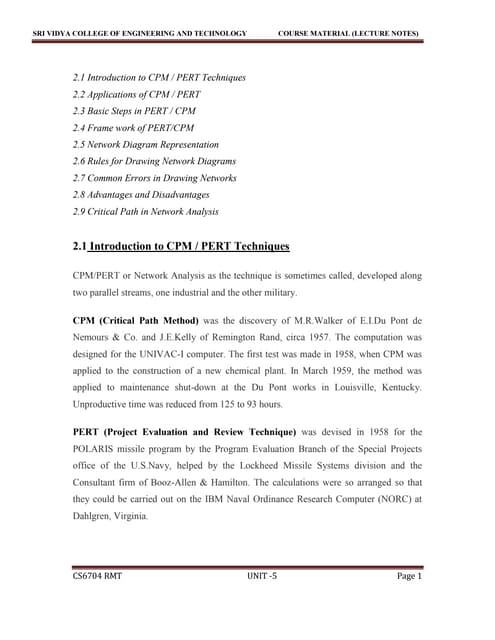 Network Analysis, PERT, CPM | PPT