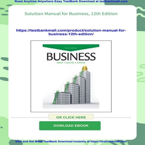 Solution Manual for Business, 12th Edition