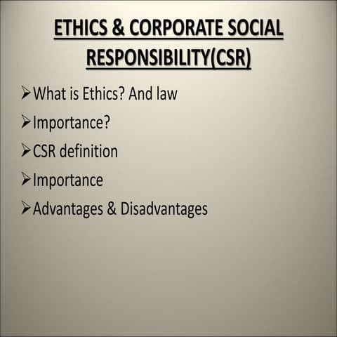 Introduction to Corporate Social Responsibility | PPTX