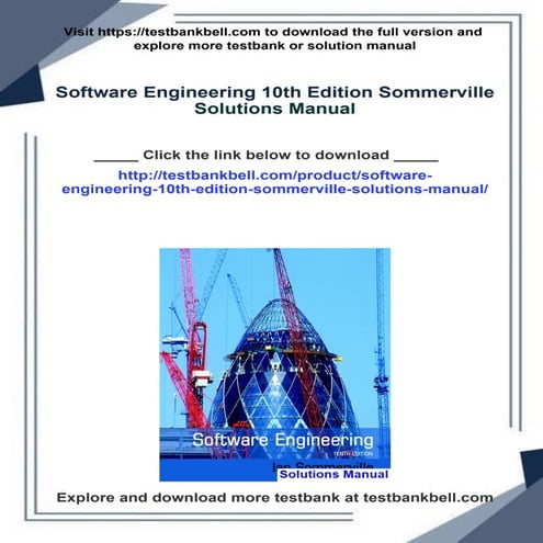Software Engineering 10th Edition Sommerville Solutions Manual all chapter in...