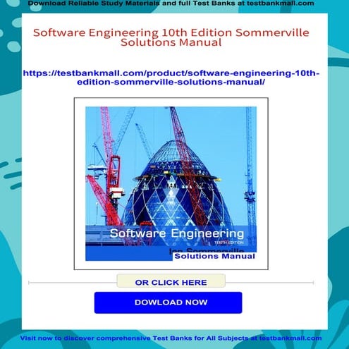 Download the entire Software Engineering 10th Edition Sommerville Solutions M...