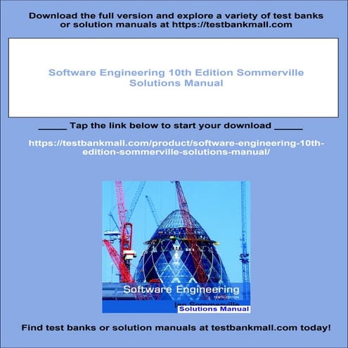 Software Engineering 10th Edition Sommerville Solutions Manual