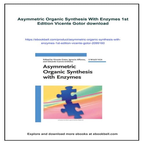 Asymmetric Organic Synthesis With Enzymes 1st Edition Vicente Gotor
